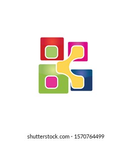 Digital Letter K Technology Icon Logo Design. Letter K Logo Illustration