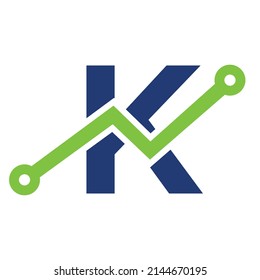 Digital Letter K Technology Symbol Logo Design. Geschäfts-, Investitions-, Finanz- und Logo-Vorlage für Buchstabe K