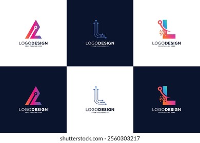 Digital Letter L Logo Design Collection