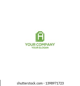 digital in letter A logo design