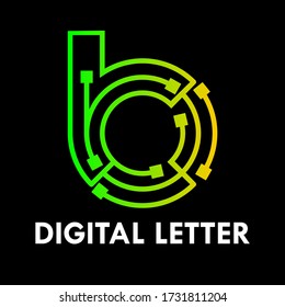 Digital letter logo design template illustration. there is font b