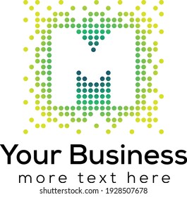 Digital Letter M technology logo 