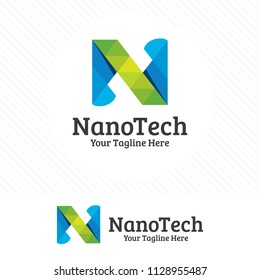 Digital letter N logo design vector, modern and colorful style.