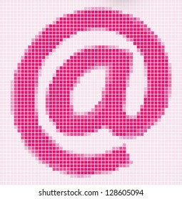 at digital letter on cube background