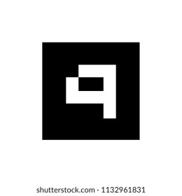 Digital Letter Q Logo Design, Q Icon Concept Combined With Square Shape, Vector Illustration