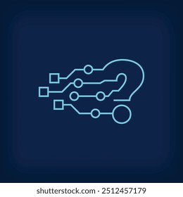 Logotipo de signo de interrogación de letra digital. Plantilla creativa de logotipos corporativos técnicos, digitales y de conexión. Vector