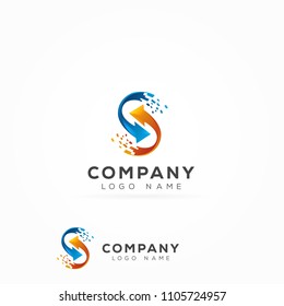 Digital Letter S Logo