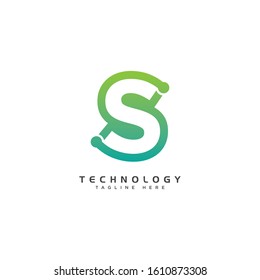 Digital Letter S Technology Icon Logo Design Element