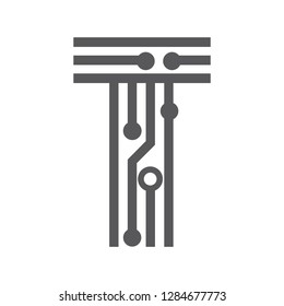 digital letter t