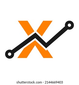 Digital Letter X Technology Icon Logo Design. Business, Investment, Financial Logo on Letter X Template