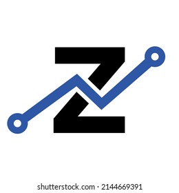 Digital Letter Z Technology Icon Logo Design. Business, Investment, Financial Logo on Letter Z Template