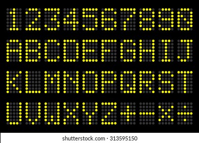 digital  letters and numbers display board for airport schedules, train timetables, scoreboard etc.