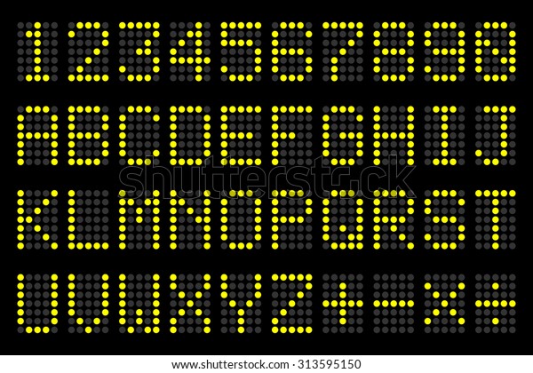 空港のダイヤ 列車の時刻表 スコアボードなどのデジタル文字と数字の表示板 のベクター画像素材 ロイヤリティフリー