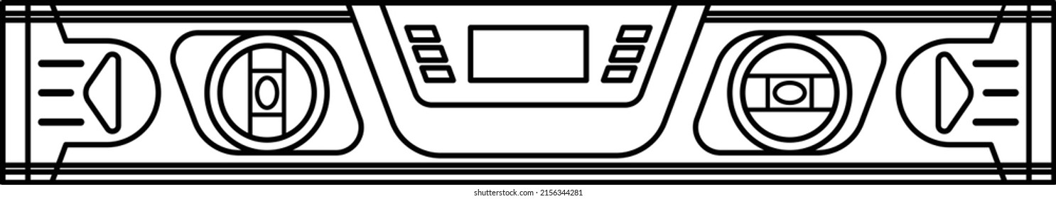 Digital level or digital spirit level isolated vector on white background. This level tool is used for Checking precise angles (degrees) on roof timbers or inclinations
of sloping surfaces.