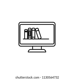digital library icon. Element of education icon for mobile concept and web apps. Thin line digital library icon can be used for web and mobile
