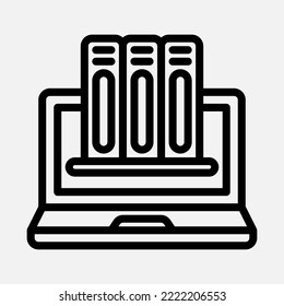 Digital library icon in line style, use for website mobile app presentation