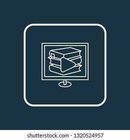 Digital library icon line symbol. Premium quality isolated e-reader element in trendy style.