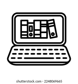 Digital Library Icon Logo Design Vector Template Illustration Sign And Symbol Pixels Perfect