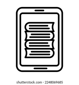 Digital Library Icon Logo Design Vector Template Illustration Sign And Symbol Pixels Perfect