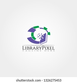Digital library icons template, creative vector logo design, illustration element.