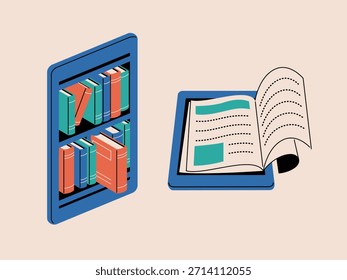 Digitale Bibliothek, Illustrationen für E-Books