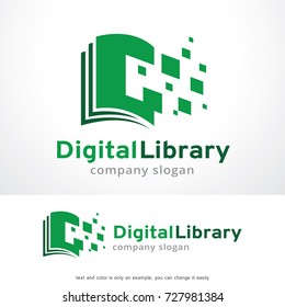 Digital Library Logo Template Design Vector, Emblem, Design Concept, Creative Symbol, Icon