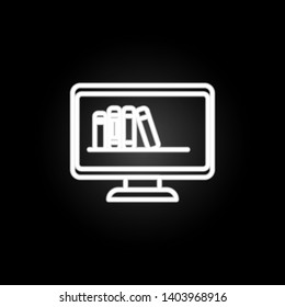 Digital library neon icon. Elements of education set. Simple icon for websites, web design, mobile app, info graphics