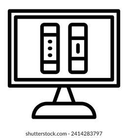 Digital Library Vector Line Icon Design