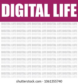 digital life word, vector business concept background
