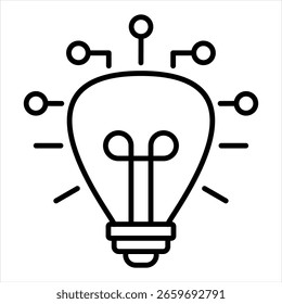 Digital Light Outline Icon Vector Illustration