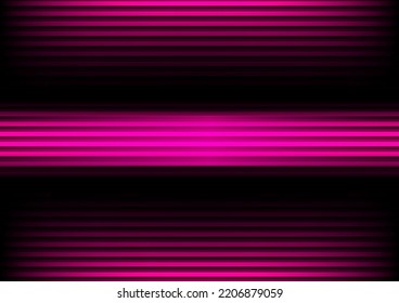 Digital Light Over Dark Background.3d Illustration. Light And Stripes Move Over Dark Background.