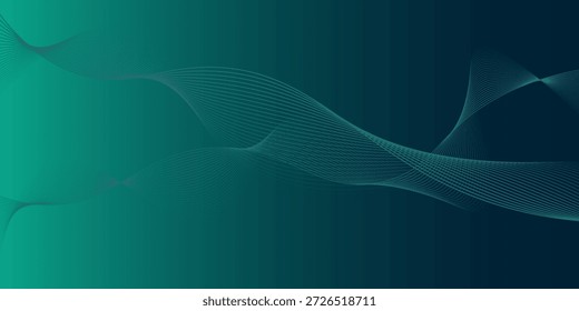 Fundo verde azul da tecnologia das linhas de sabre de luz digital. O conceito digital cibernético minimalista. Ilustração vetorial. edição eps10