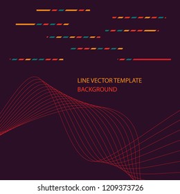 Digital line abstract colored Background with Waves. Line art