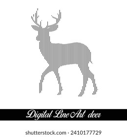 Digital Line Art Deer Vector Design Creative Concept