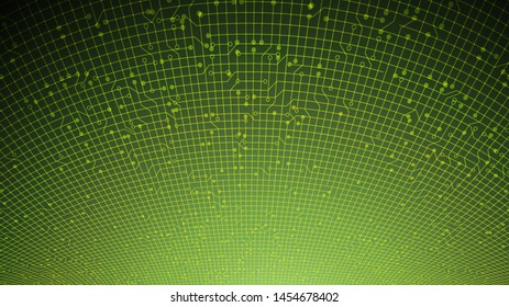 Digital Line Circuit Microchip on Green Technology Background,Hi-tech and security Concept design,Free Space For text in put,Vector illustration.