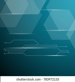 Digital line and hexagon, background technology, vector esp10