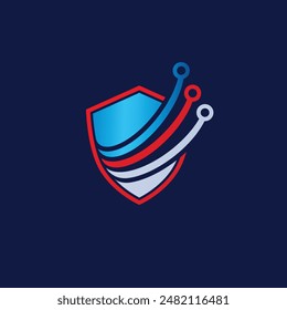 digital lines abstract logo modern style
