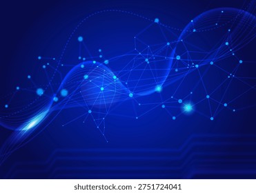digital lines and circuit lines on abstract background.