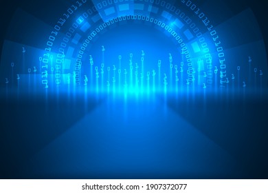 digital lines with code security element technology abstract background.