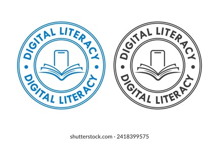 Digital literacy badge design template illustration