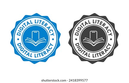 Digital literacy badge design template illustration