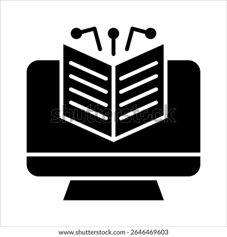 digital literacy glyph icon vector illustration