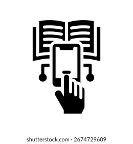 Icono de alfabetización digital Ilustración vectorial de glifos
