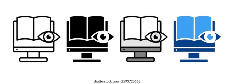 Digital Literacy Icon Set Multiple Style Collection