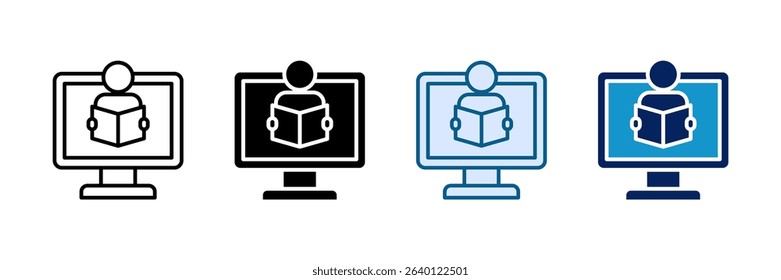 Digital Literacy Icon Set Multiple Style Collection