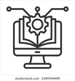 Digital Literacy Icon Vector Illustration Outline