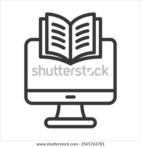 Digital Literacy Icon Vector Illustration Outline Style