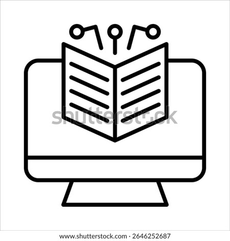digital literacy outline icon vector illustration