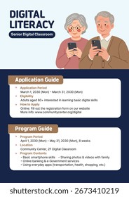 Digitale Alphabetisierung Senior Digital Learning Center Poster Flyer Template