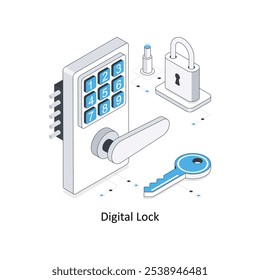 Die Position des digitalen Schlosskabinen ist eine Stockgrafik. EPS-Datei Stockgrafik